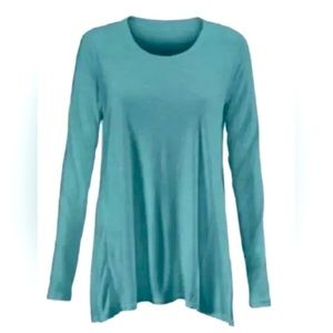 CAbi #3056 Heather Teal Long Sleeve Swing Tee Size: XS Long Sleeve Fall Top Tee
